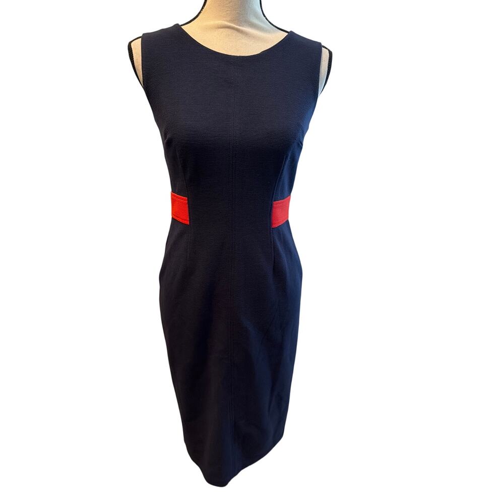 ⭐️ Women’s Boden Navy Sleeveless Pencil Dress Size 4 Petite Business Corpcore